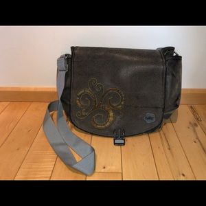 haiku vegan leather messenger bag